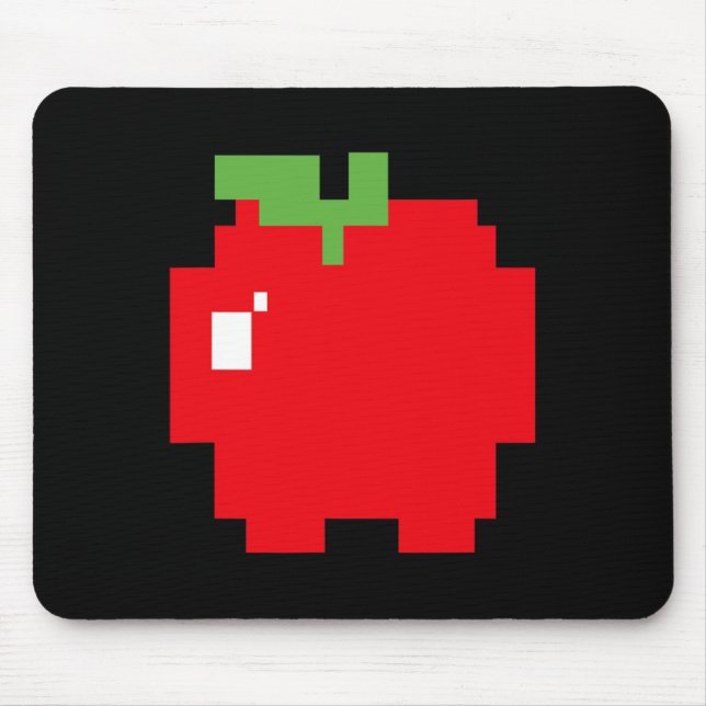 Pixel Apple 80s Retro Arcade Video Game Halloween  Mouse Mat (Front)