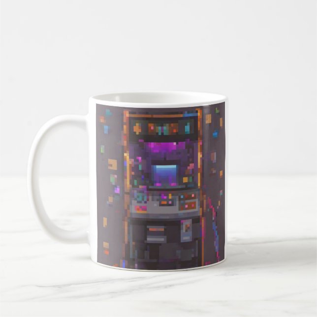 Pixel Arcade Console Controller Gamer Sticker Coffee Mug (Left)