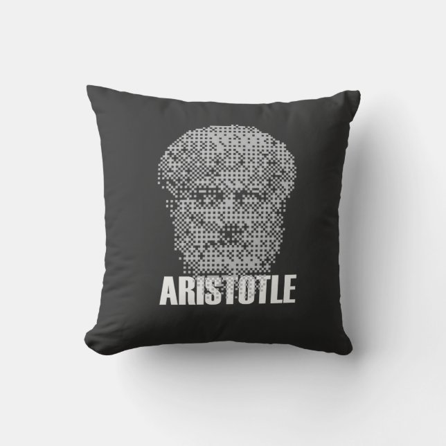 Pixel Aristotle Head Mosaic Cushion (Front)