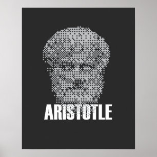 Pixel Aristotle Head Mosaic Poster
