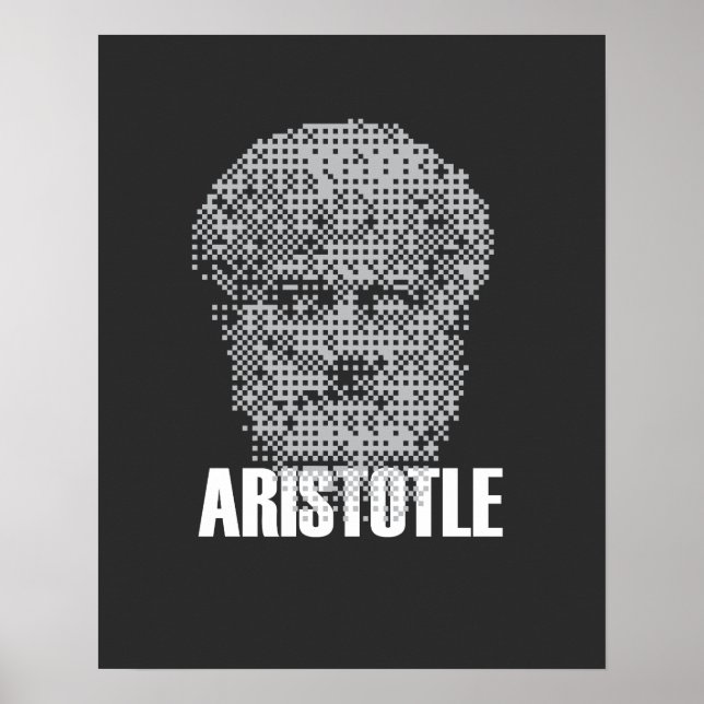Pixel Aristotle Head Mosaic Poster (Front)