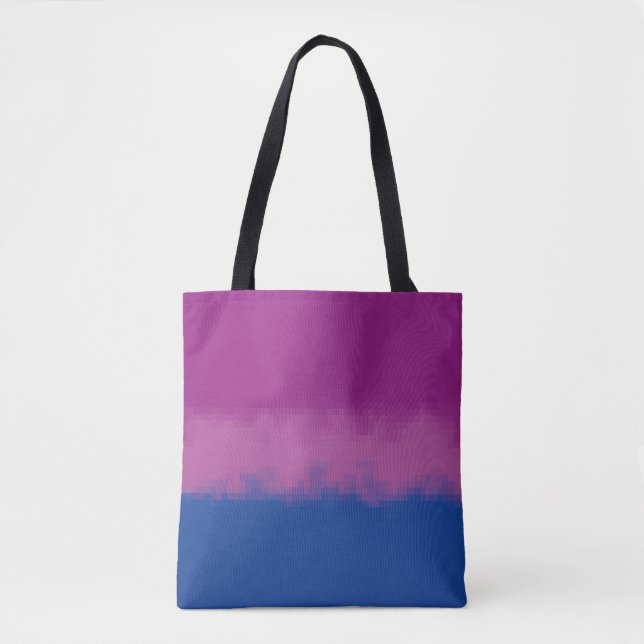 Pixel Art Bisexual Pride Flag Tote Bag (Front)