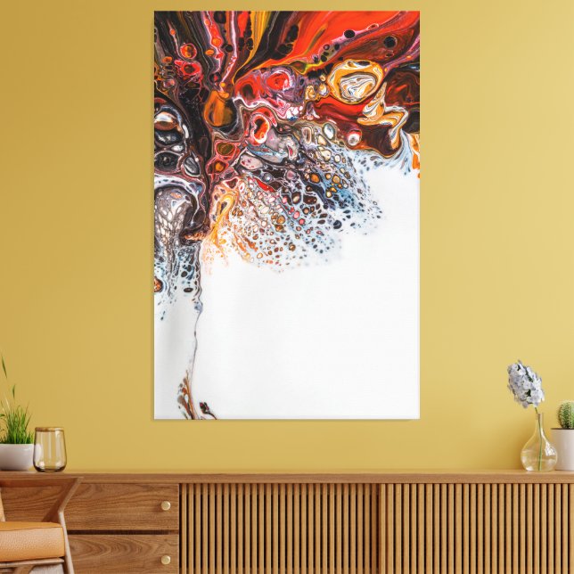 Pixel Art Bright Colours Stunning Red Gold Blue  Canvas Print (Insitu(LivingRoom))