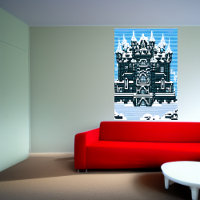 Pixel art, castle and snow | AI Art  Poster