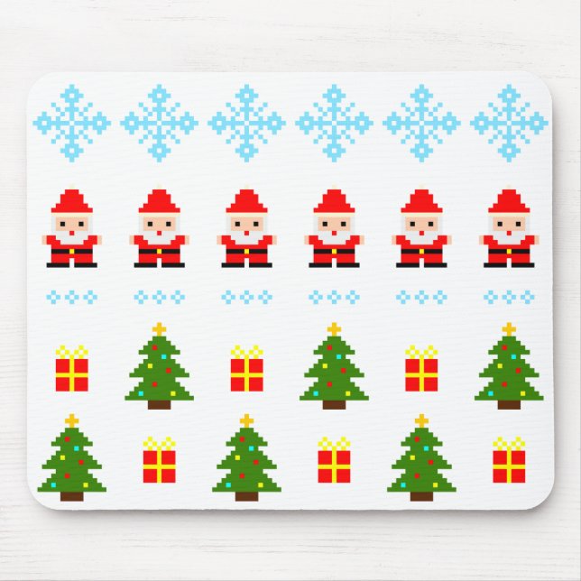 Pixel Art Christmas Mouse Mat (Front)