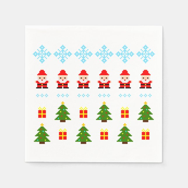 Pixel Art Christmas Napkin (Front)