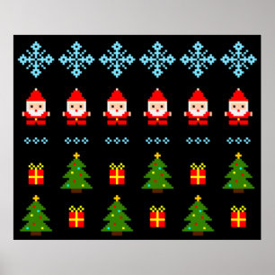 Pixel Art Christmas Poster