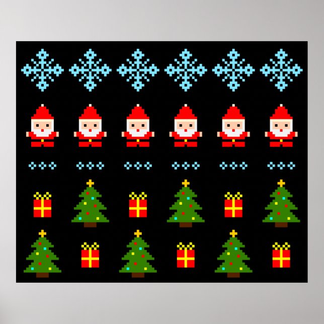 Pixel Art Christmas Poster (Front)