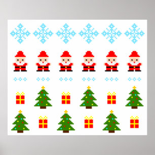 Pixel Art Christmas Poster