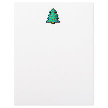 Pixel art Christmas tree green with decorations