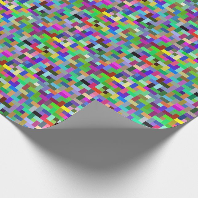 Pixel Art Colourful Squares Wrapping Paper (Corner)