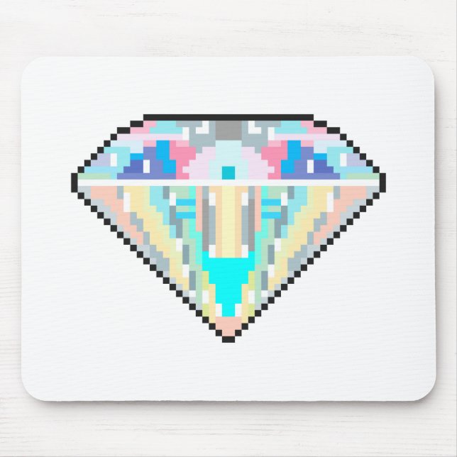 Pixel art diamond gem mouse mat (Front)