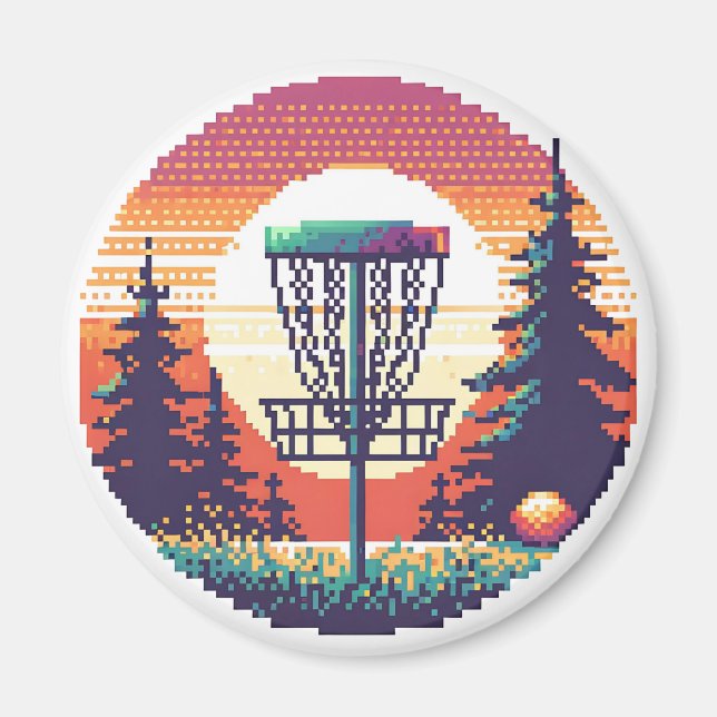 Pixel Art Disc Golf Course Magnet (Front)