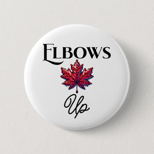 Pixel Art Elbows Up   Canada Support & Ally  6 Cm Round Badge