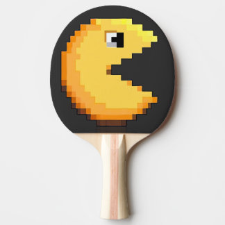 pixel art fanart tribute PacMan black yellow Ping Pong Paddle