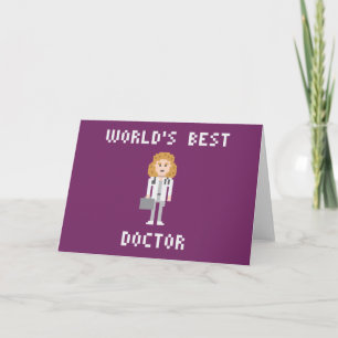 Pixel Art Female Doctor Greeting Card