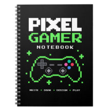 Pixel Art Gamer Notebook for Kids