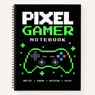 Pixel Art Gamer Notebook – Write Draw Design Play 