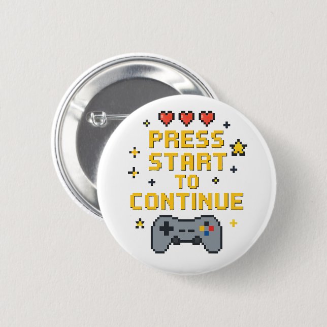 Pixel Art Gaming Button (Front & Back)