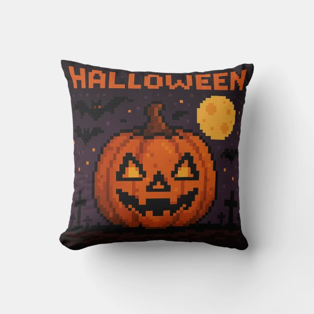 pixel art halloween pillow (Front)