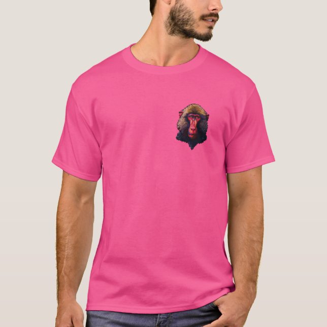 Pixel Art Lover - Baboon Dad Mum T-Shirt (Front)