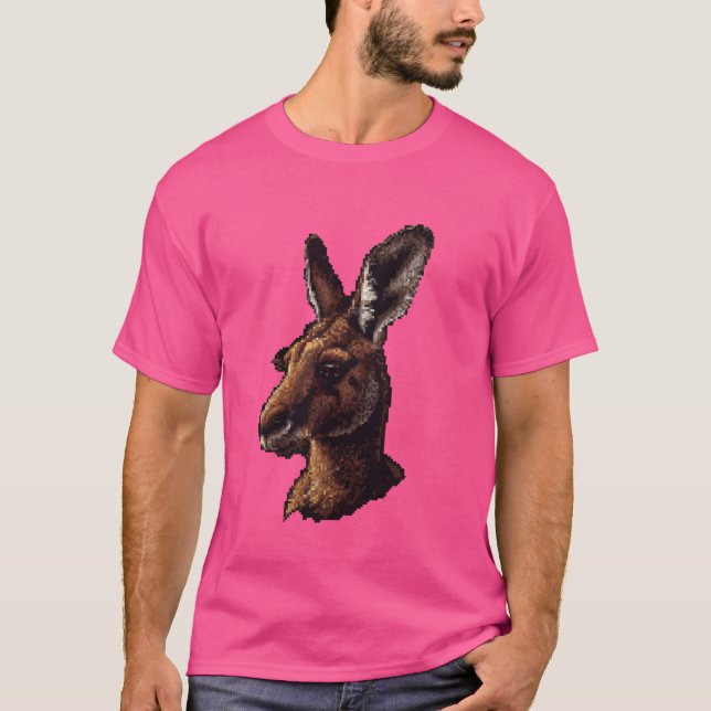 Pixel Art Lover - Kangaroo Dad Mum T-Shirt (Front)