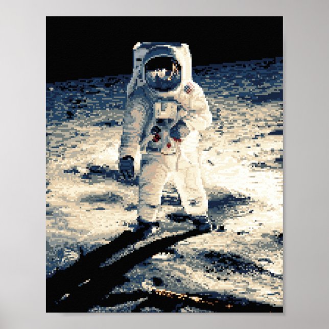 Pixel Art Moon Man (History in Pixels) Poster (Front)
