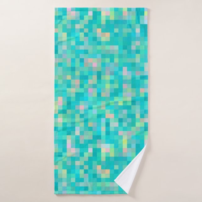 Pixel Art Multicolor Pattern Bath Towel (Bath Towel)