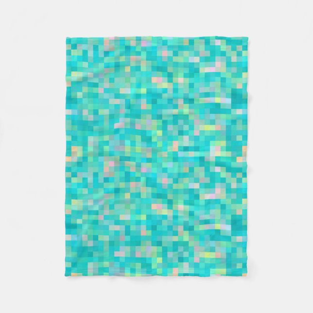 Pixel Art Multicolor Pattern Fleece Blanket (Front)