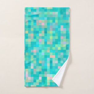 Pixel Art Multicolor Pattern Hand Towel