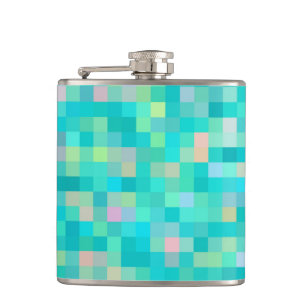 Pixel Art Multicolor Pattern Hip Flask