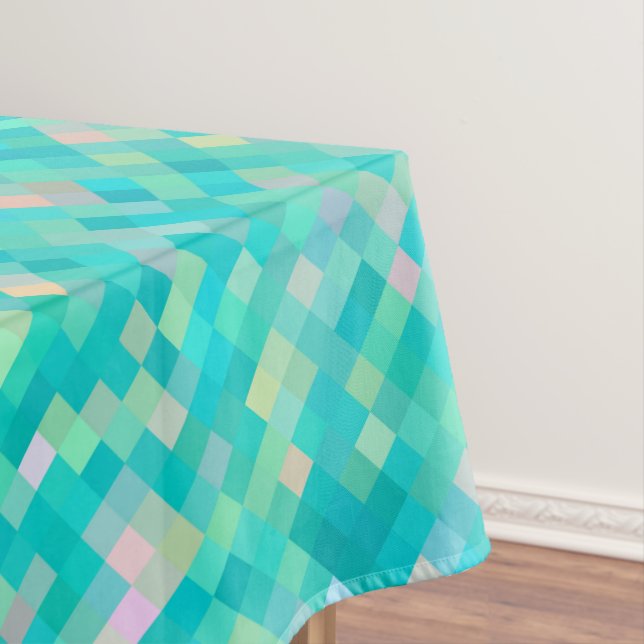 Pixel Art Multicolor Pattern Tablecloth (In Situ)