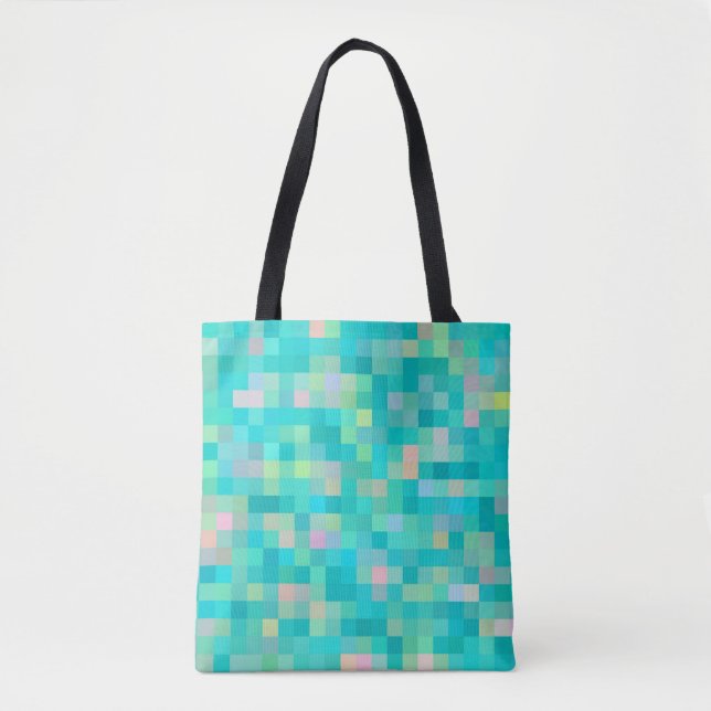 Pixel Art Multicolor Pattern Tote Bag (Front)