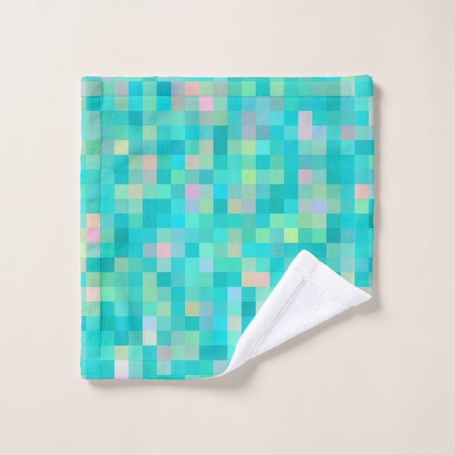 Pixel Art Multicolor Pattern Wash Cloth (Wash Cloth)