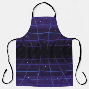 pixel art of 80s Retro sci-Fi background. Pixel ar Apron