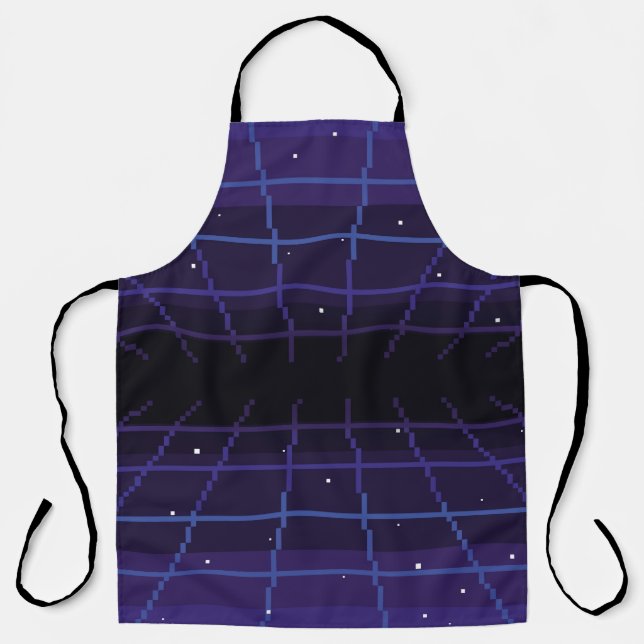 pixel art of 80s Retro sci-Fi background. Pixel ar Apron (Front)