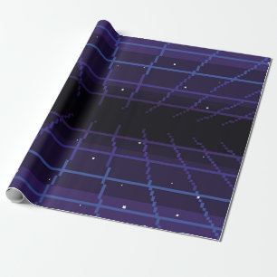 pixel art of 80s Retro sci-Fi background. Pixel ar Wrapping Paper