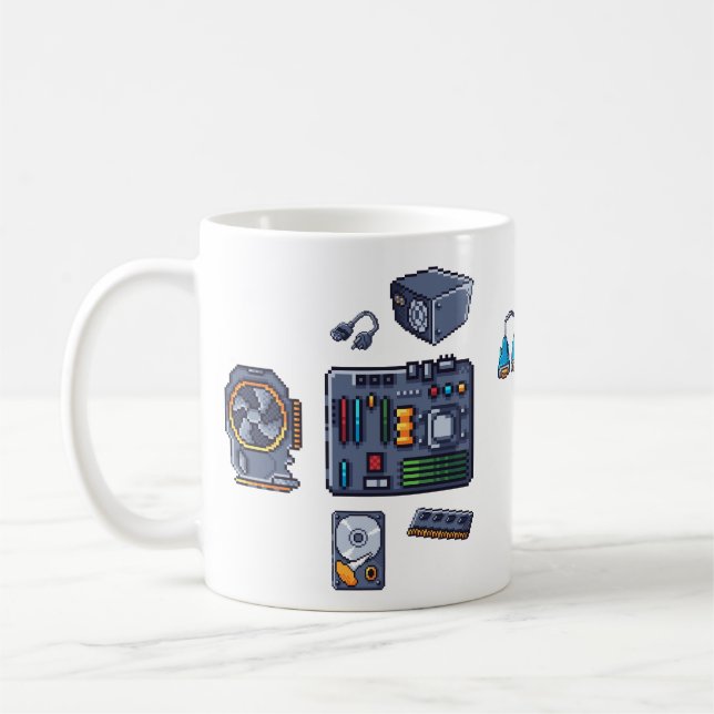 Pixel Art Of Pc Component Coffee Mug (Left)