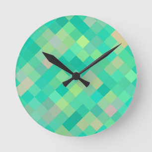 Pixel Art Pattern Round Clock