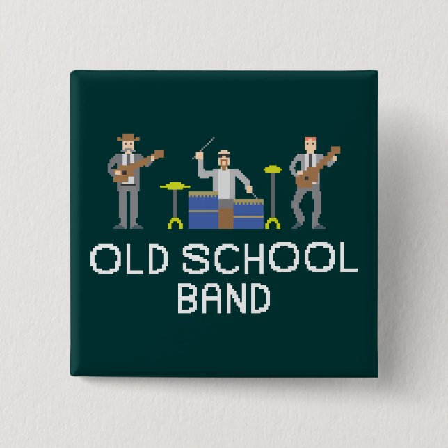 Pixel Art - Power Trio - White Letters - Button (Front)