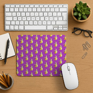 Pixel Art Ready To Eat Yellow Banana Pattern Mouse Mat
