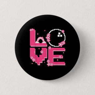 Pixel Art Retro 60s 70s Style Hippie Outfit Love B 6 Cm Round Badge