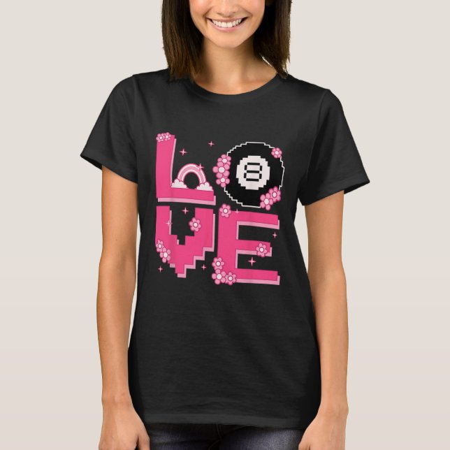 Pixel Art Retro 60s 70s Style Hippie Outfit Love B T-Shirt (Front)