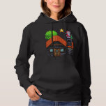 Pixel Art Santa on Rooftop Christmas House Scene Hoodie<br><div class="desc">Festive pixel art of Santa Claus standing on a snowy rooftop holding a tree,  beside a cosy brick house under a glowing star – perfect holiday vibes!</div>