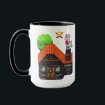 Pixel Art Santa on Rooftop Christmas House Scene Mug<br><div class="desc">Festive pixel art of Santa Claus standing on a snowy rooftop holding a tree,  beside a cosy brick house under a glowing star – perfect holiday vibes!</div>