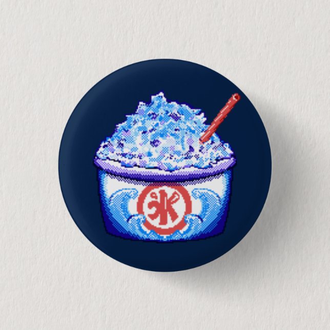 Pixel Art Shaved Ice Button (Front)