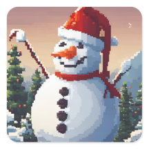 Pixel art snowman