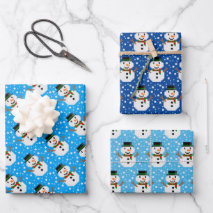 Pixel Art SNOWMAN Wrapping Paper Sheet