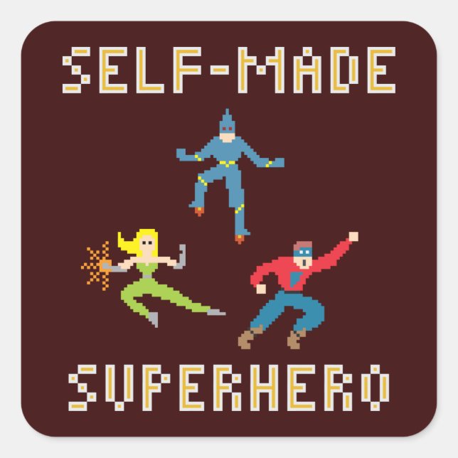 Pixel Art Superhero - Sticker (Front)