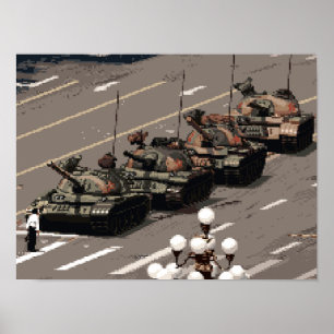 Pixel Art Tank Man (History in Pixels) Poster